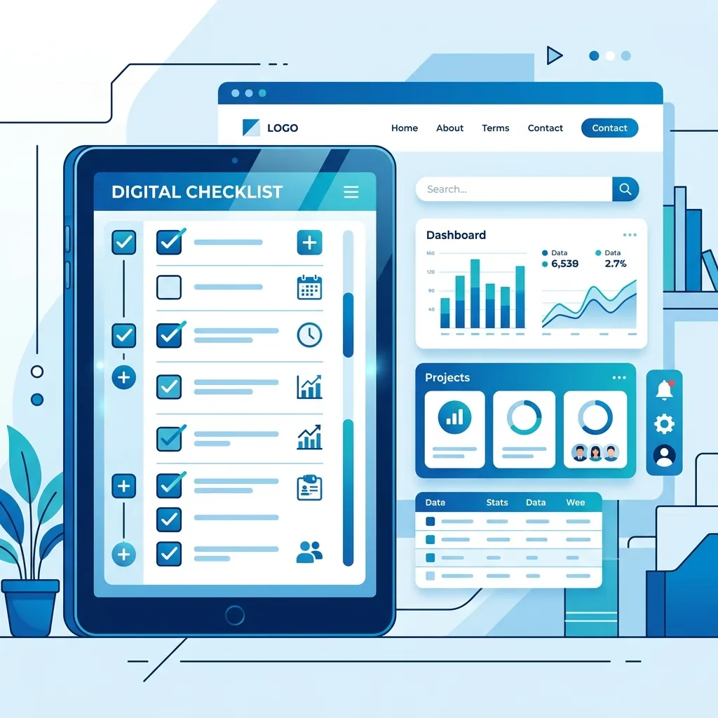Digital checklist on a sleek tablet screen