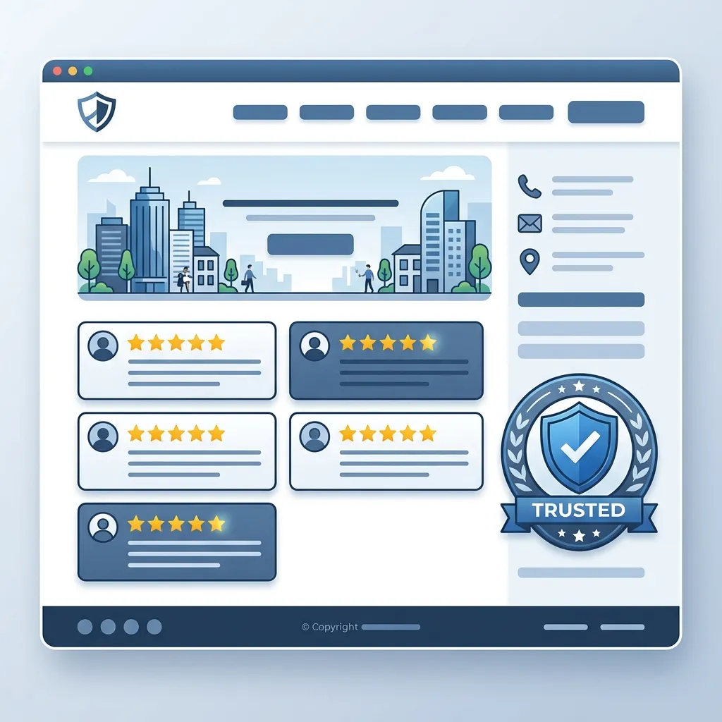 Trustworthy local business website interface